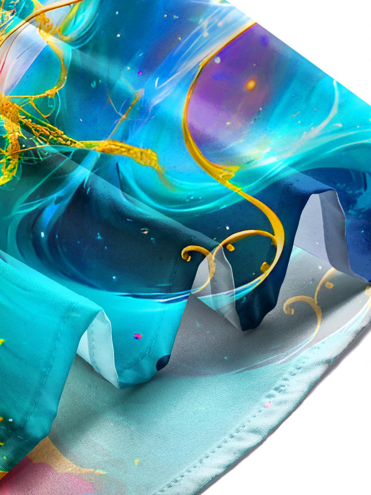 Molten Gold Fluid Art Men's Pocket Short Sleeve Shirts