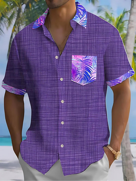 men's Hawaiian shirt front view tropical beach vacation