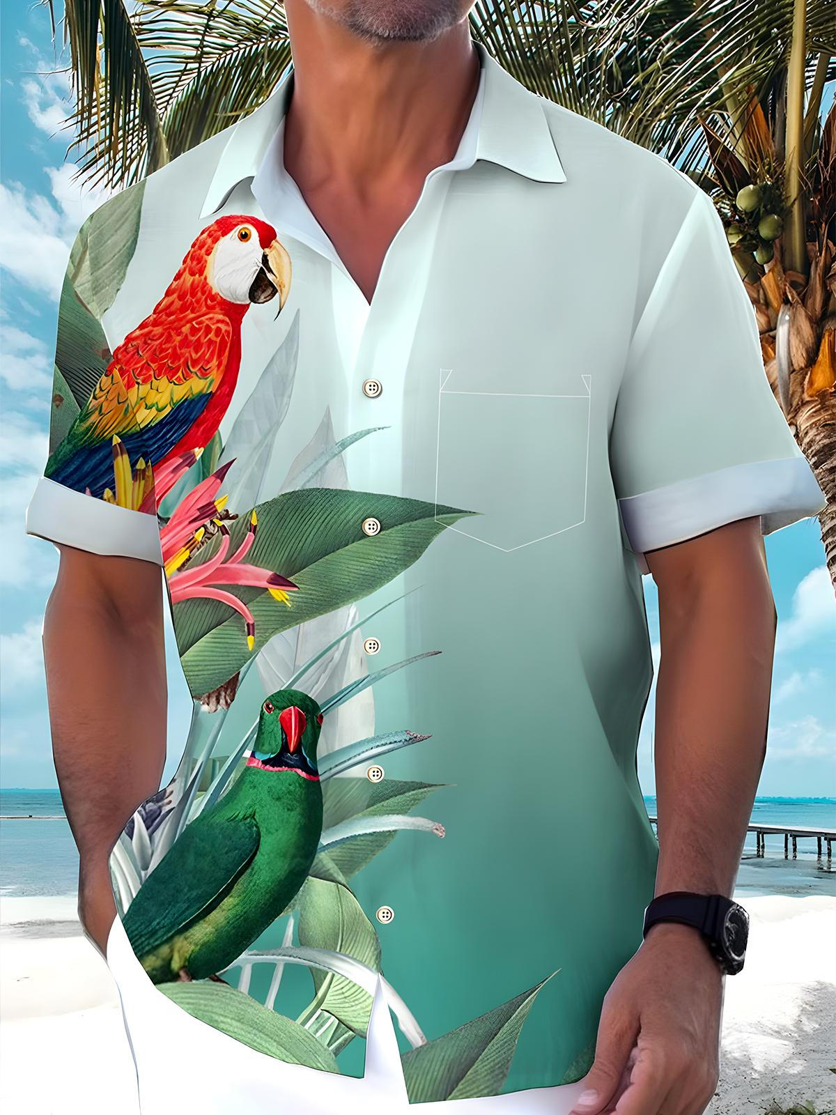 Parrot Men's Pocket Short Sleeve Shirts