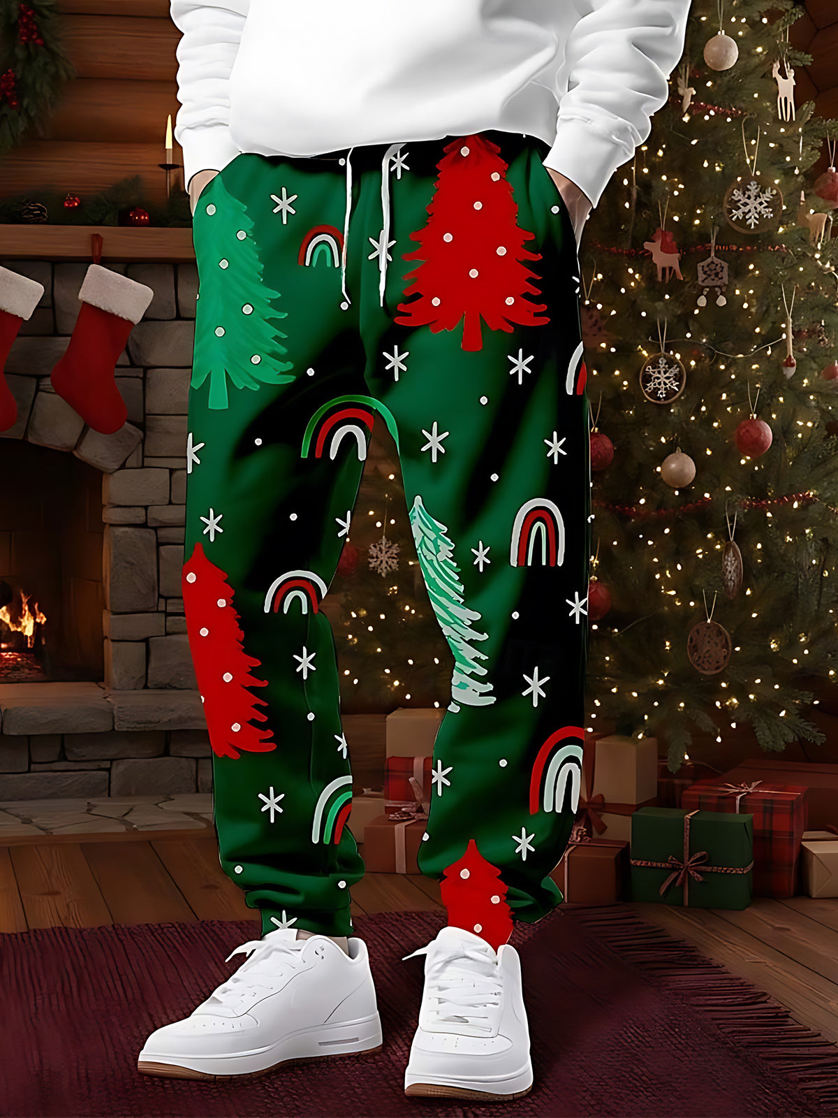 Christmas print Men's Casual Pants