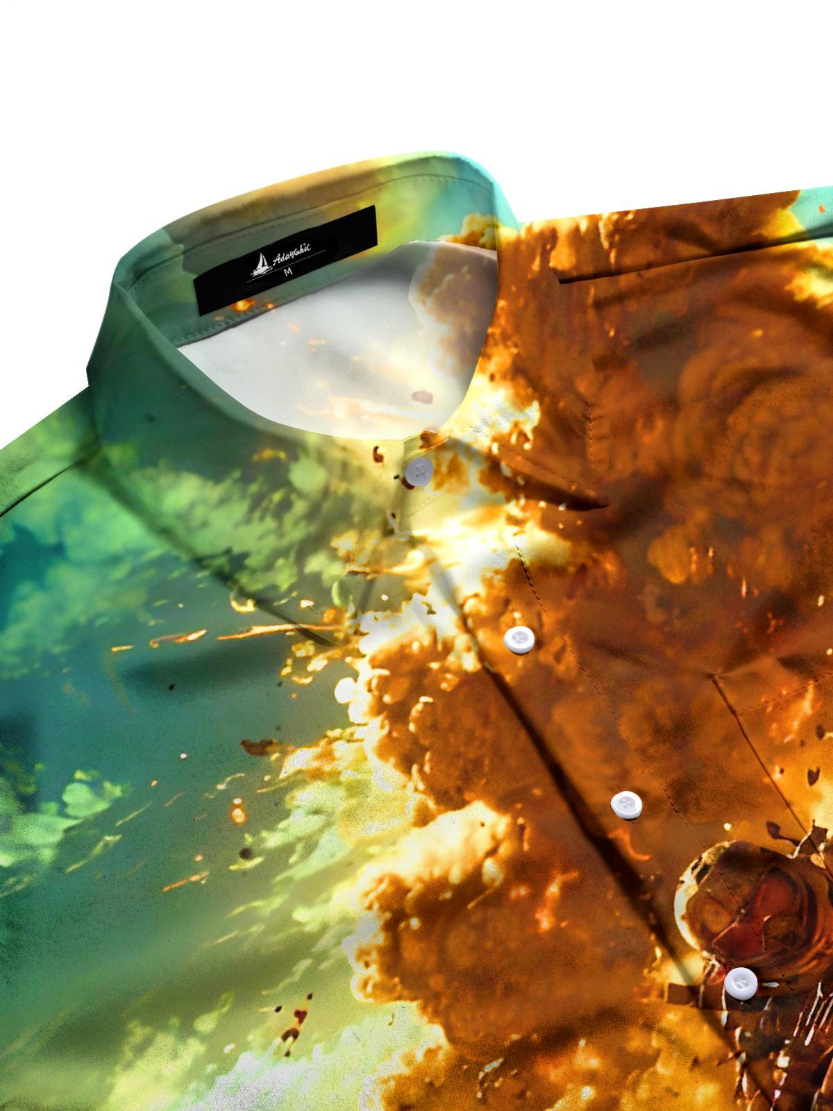 Motorcycle Racing Storm Cloud Men's Pocket Long Sleeve Shirts