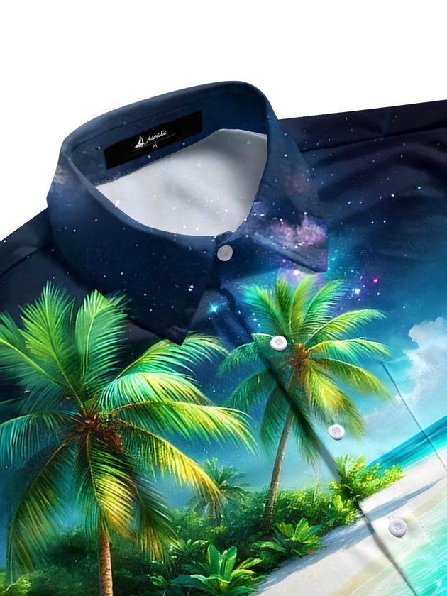 Men's aloha floral half sleeve pocket shirt side view