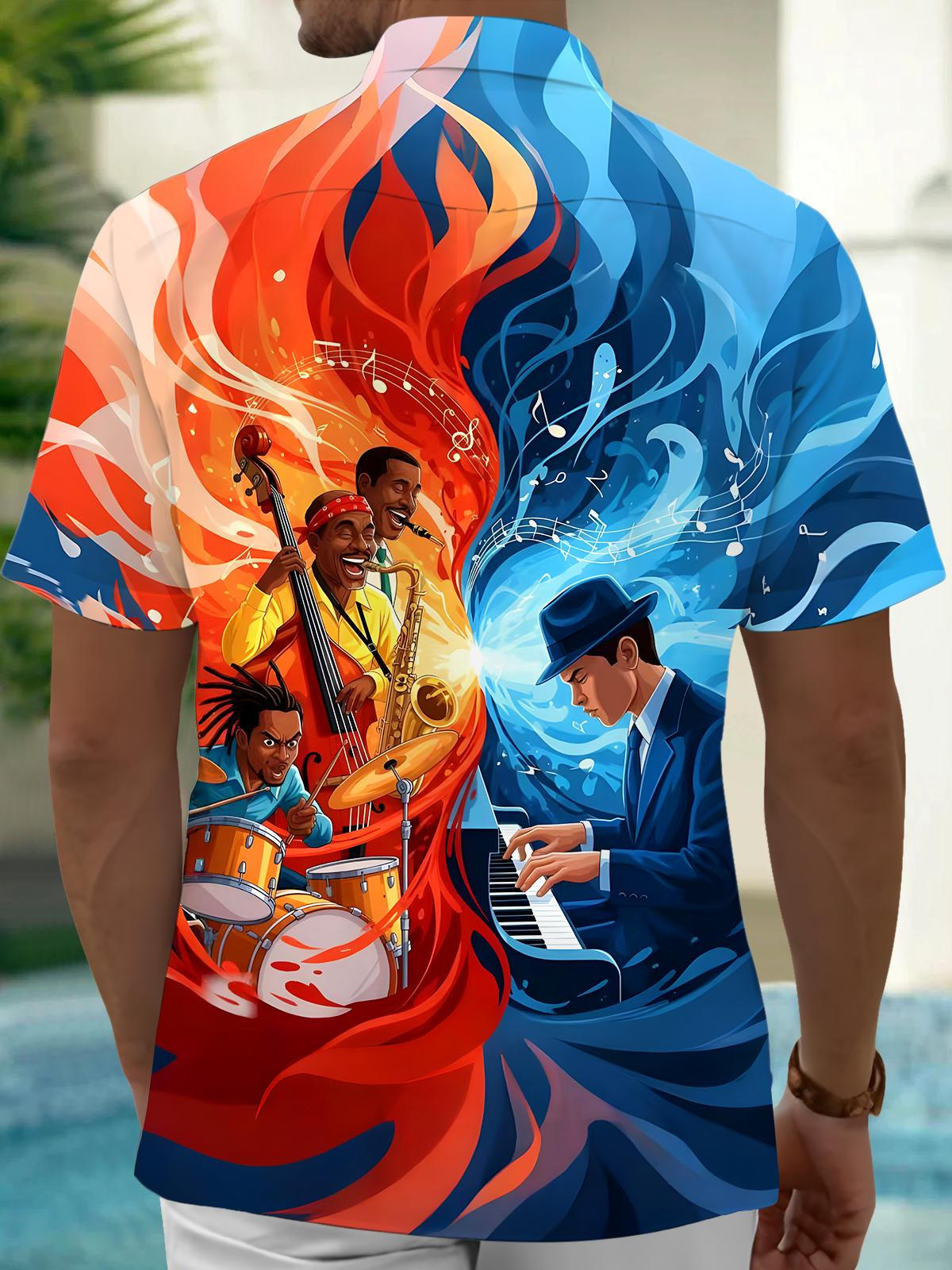 Music Men's Pocket Short Sleeve Shirts