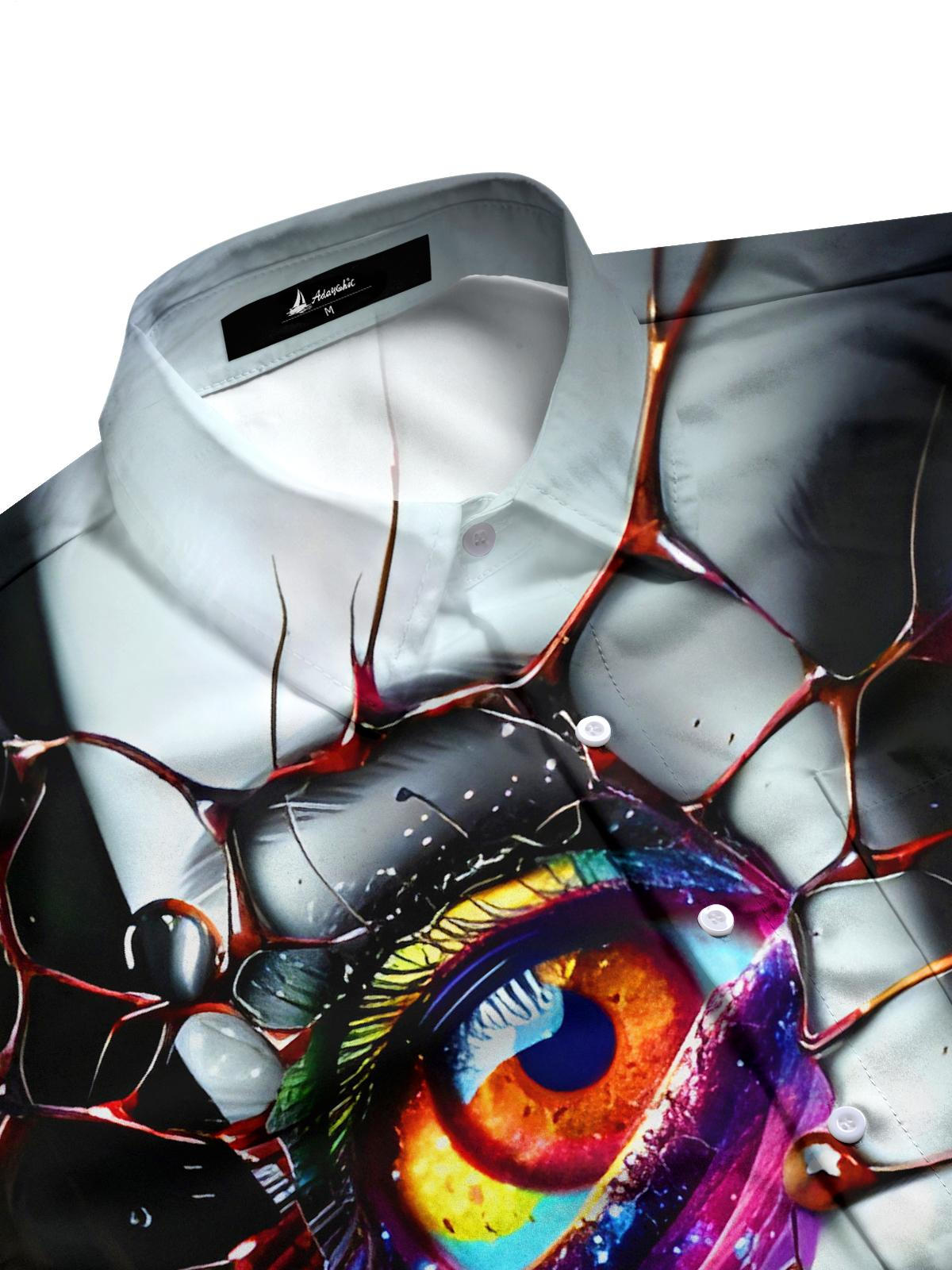 Dark Face Eyes Men's Pocket Short Sleeve Shirts