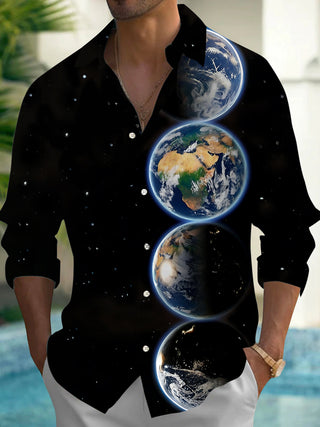 men's art print shirt front view