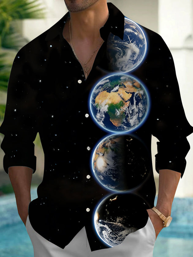 men's art print shirt front view