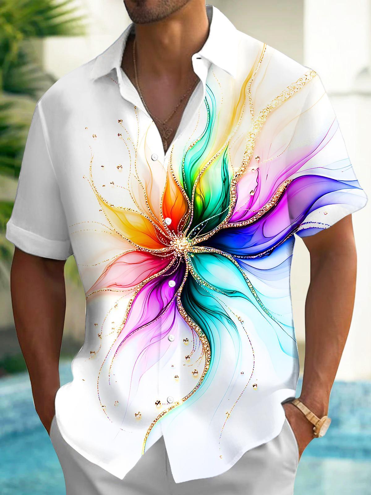 men's abstract print shirt front view