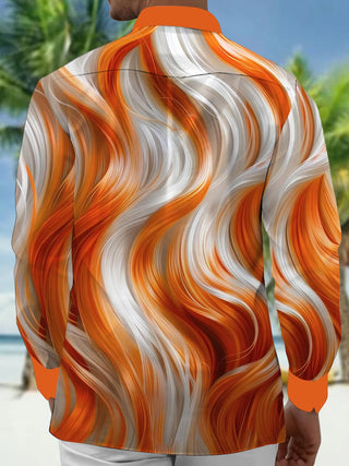 Men's abstract print long sleeve shirt back view