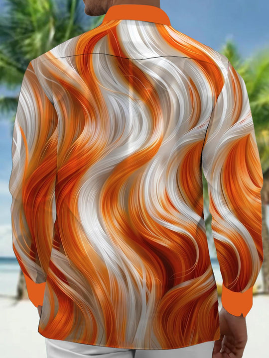 Men's abstract print long sleeve shirt back view