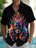 Skull Men's Pocket Short Sleeve Shirts