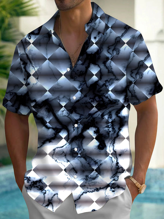 men's abstract print shirt front view