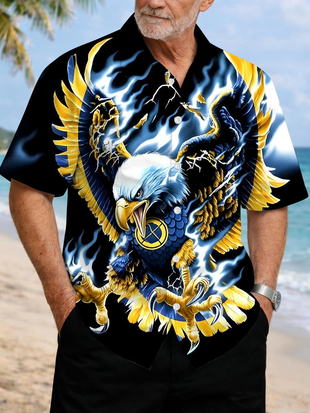 men's eagle print shirt front view Independence Day