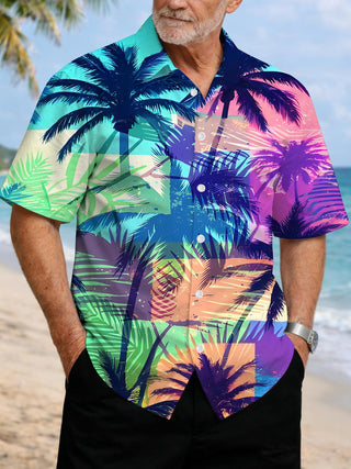 men's Hawaiian shirt front view tropical beach vacation