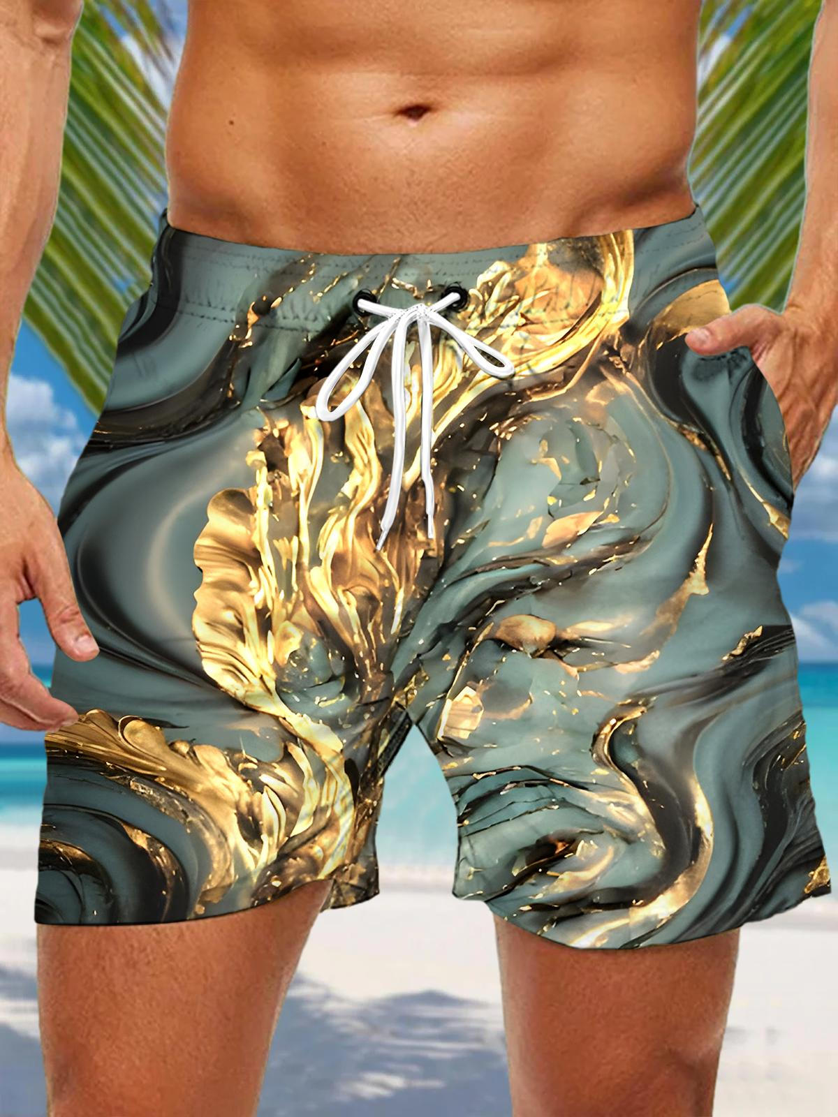 Abstract Men's Print Pocket Shorts