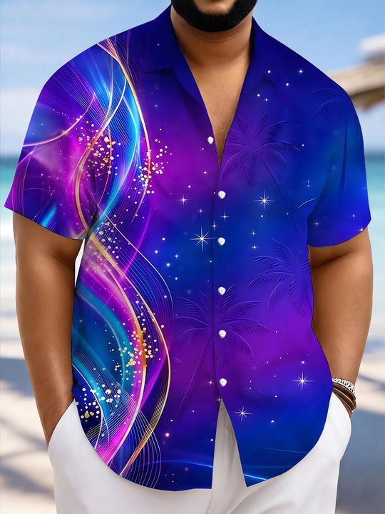 men's Hawaiian shirt front view tropical beach vacation