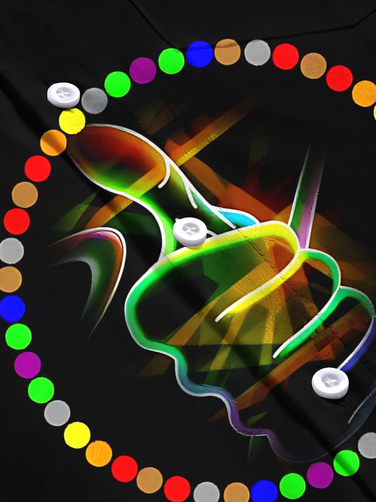 Abstract Art Print Men's Pocket Short Sleeve Shirts