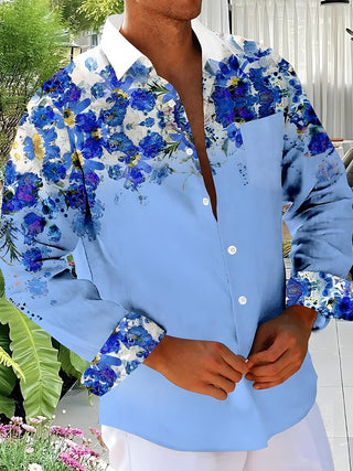 men's floral shirt front view
