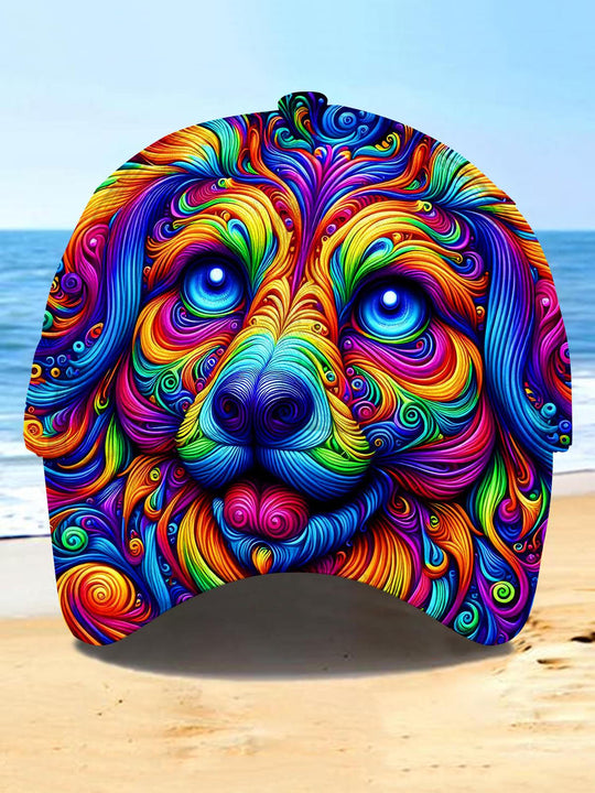 men's colorful baseball print shirt front view
