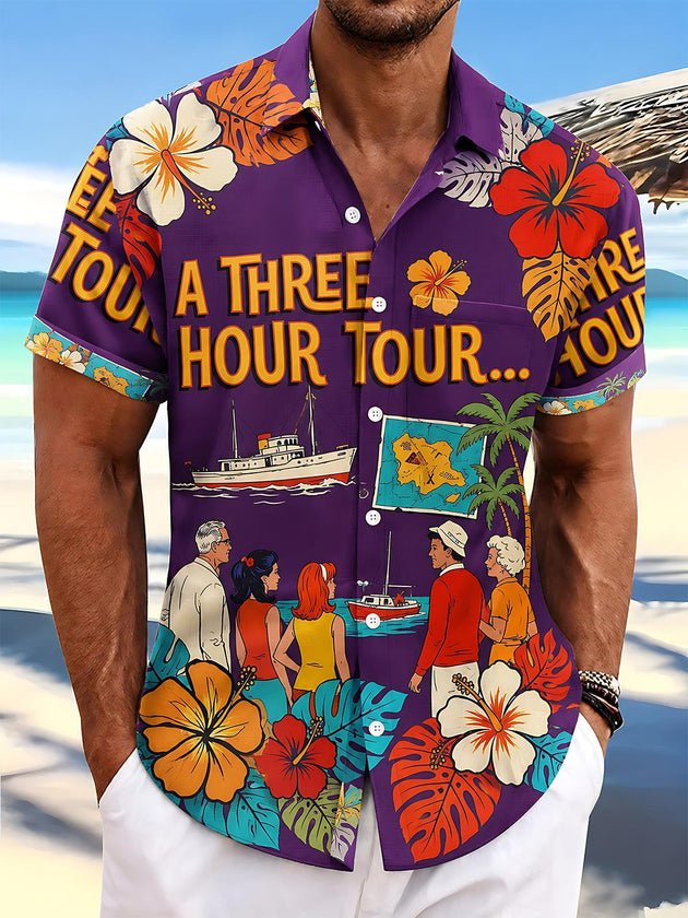 Hawaiian 3-hour Cruise Vacation Men's Pocket Short Sleeve Shirts