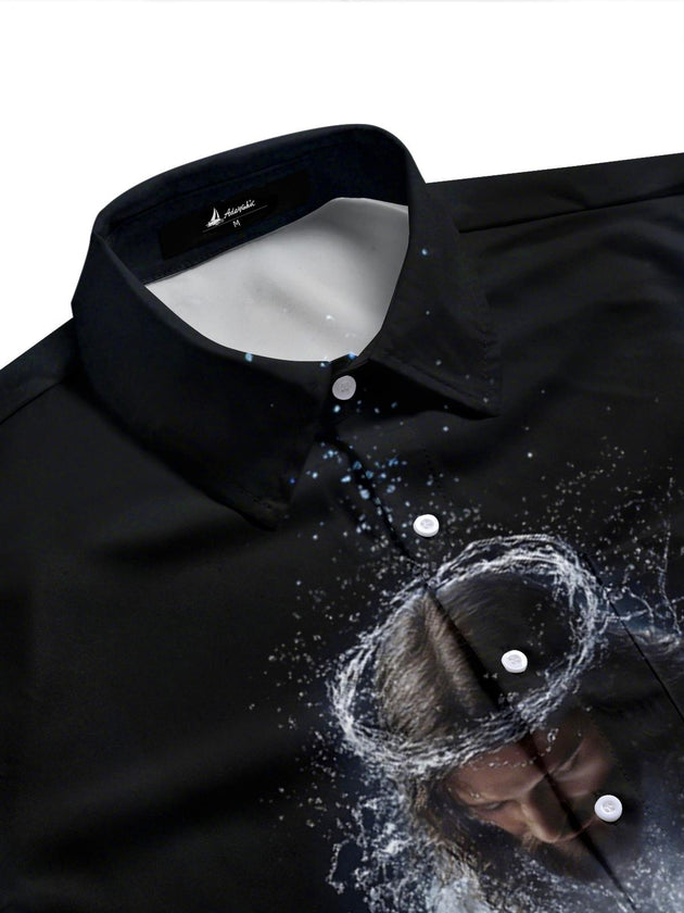 men's short sleeve shirt side view