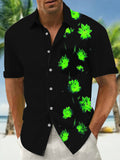 Floral Print Men's Pocket Short Sleeve Shirts