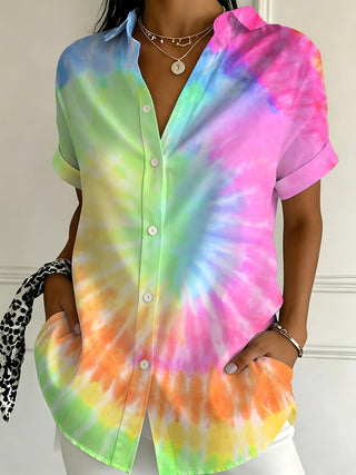 Tie Dye Women's Short Sleeve Shirts