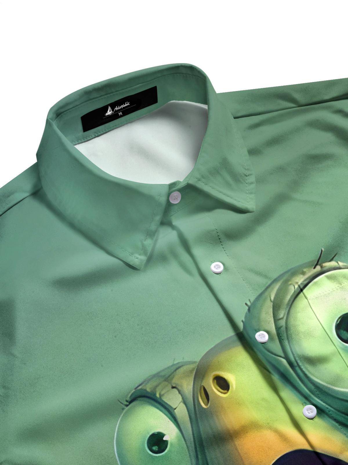 Turtle Print Men's Pocket Short Sleeve Shirts