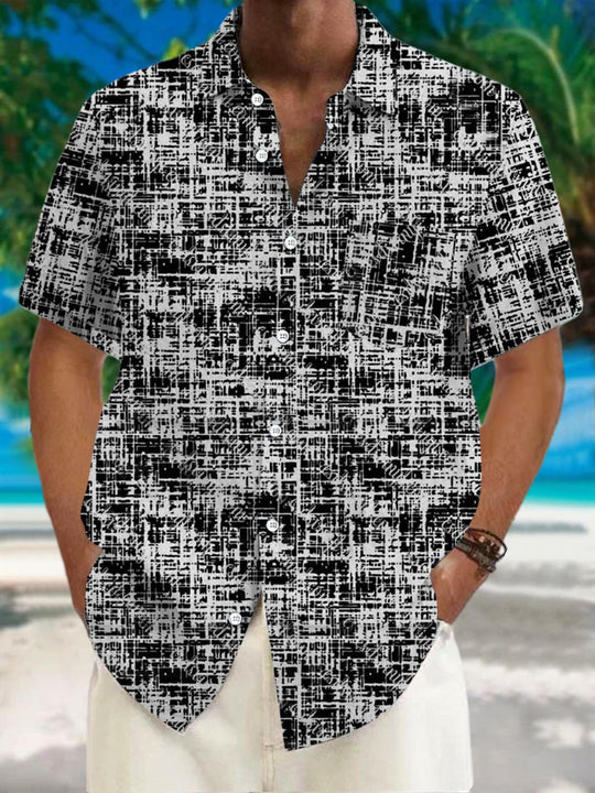 men's patterned sweater shirt front view