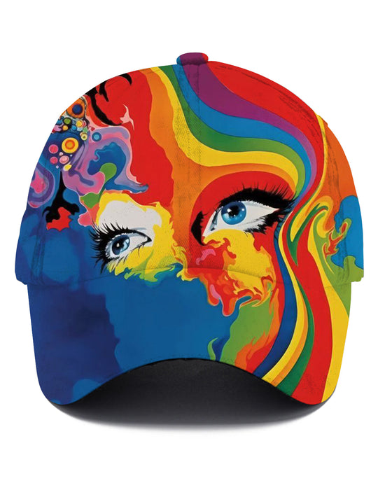 Men's abstract print baseball cap front view