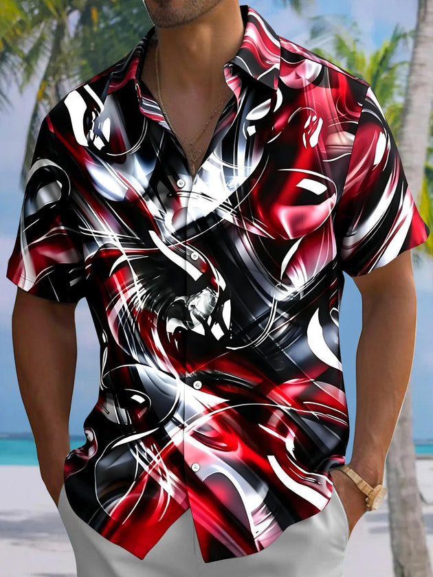 Abstract Men's Pocket Short Sleeve Shirts