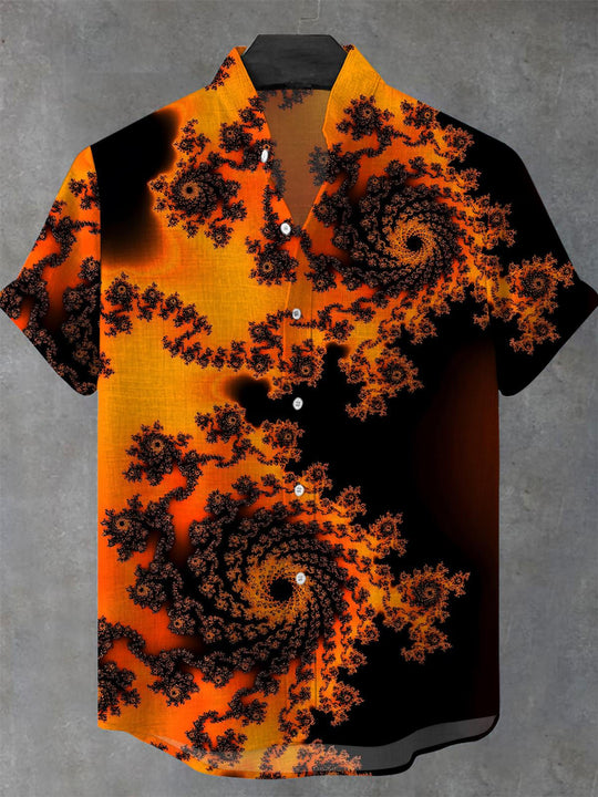 men's abstract print shirt front view