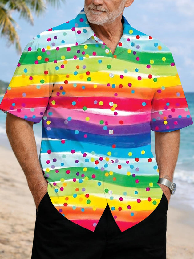 men's geometric print shirt front view