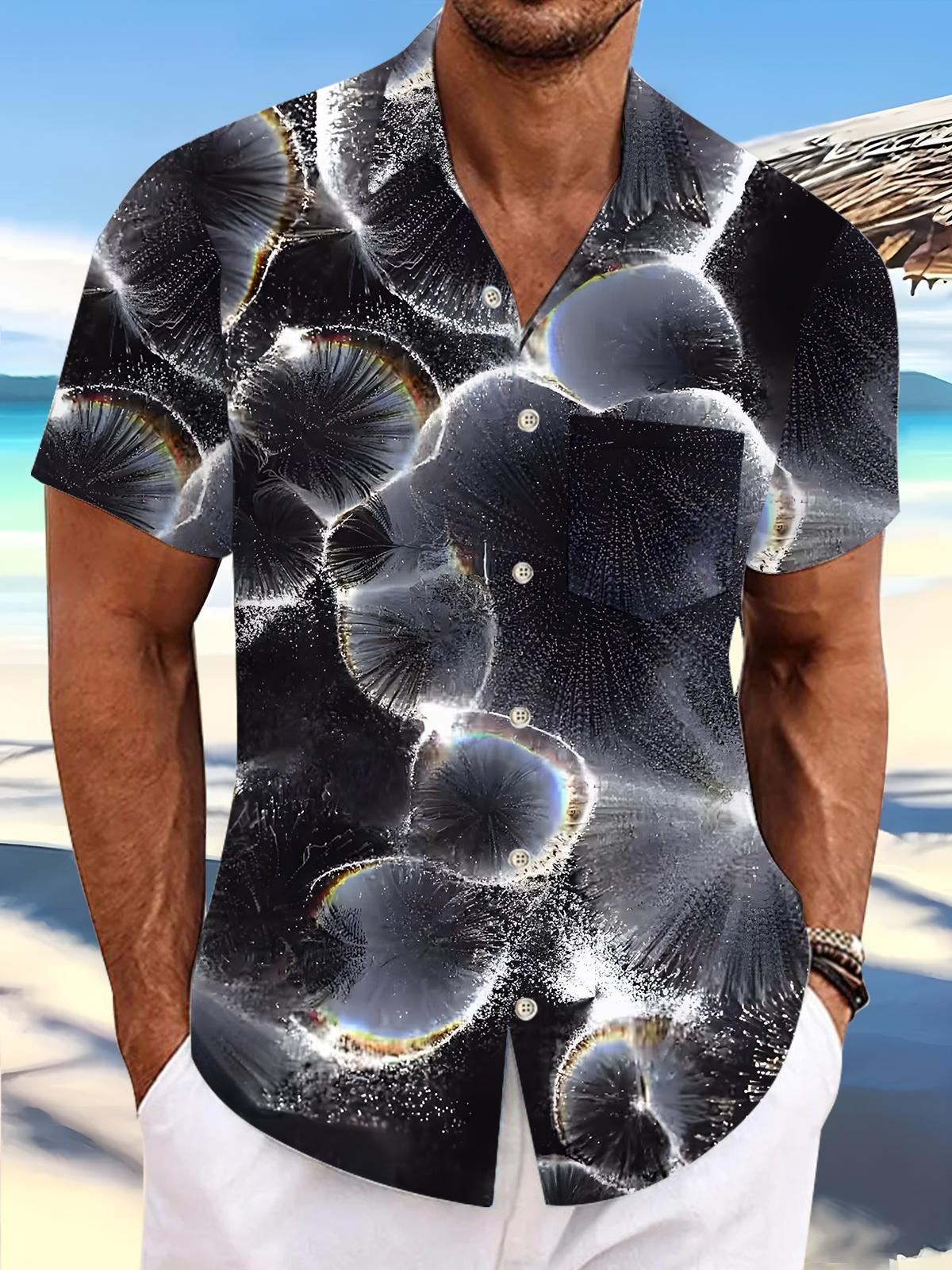 Abstract Men's Pocket Short Sleeve Shirts