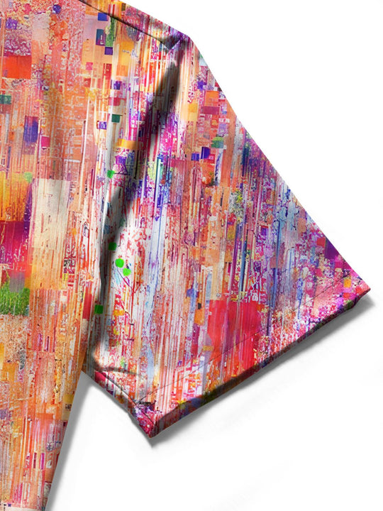 men's tie dye shirt close-up short sleeve