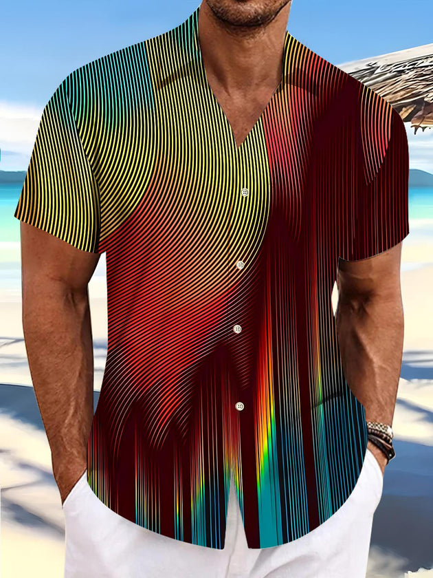 Men's solid pocket short sleeve shirt front view