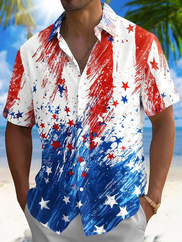 men's tie dye shirt front view Independence Day