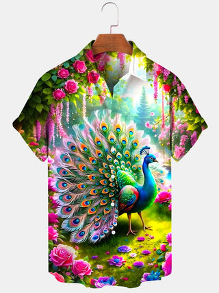 men's Hawaiian shirt front view tropical beach vacation