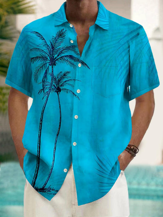 men's Hawaiian shirt front view tropical beach vacation