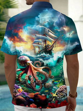 men's aloha shirt back view