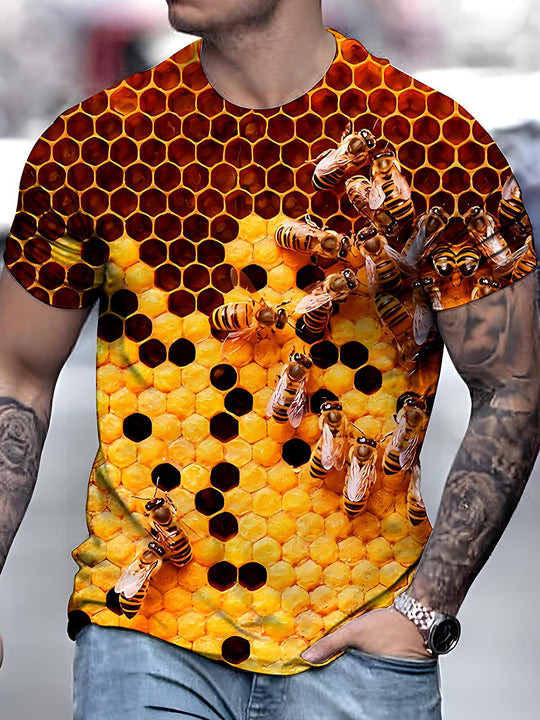 Men's bee graphic short sleeve t-shirt front view