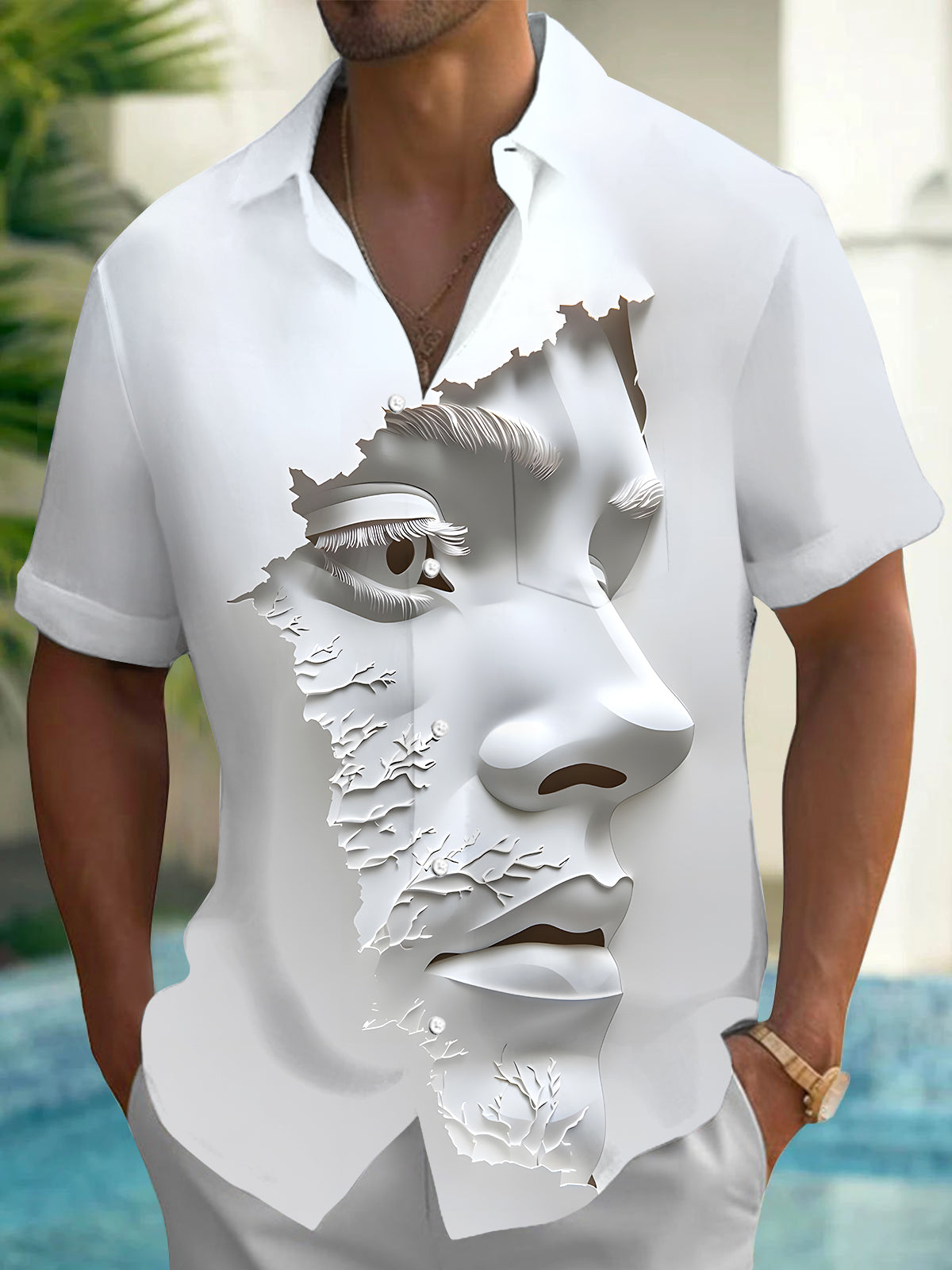 Sculpture Men's Pocket Short Sleeve Shirts
