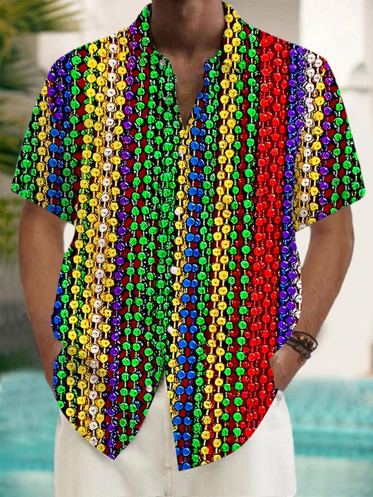 men's Mardi Gras shirt front view