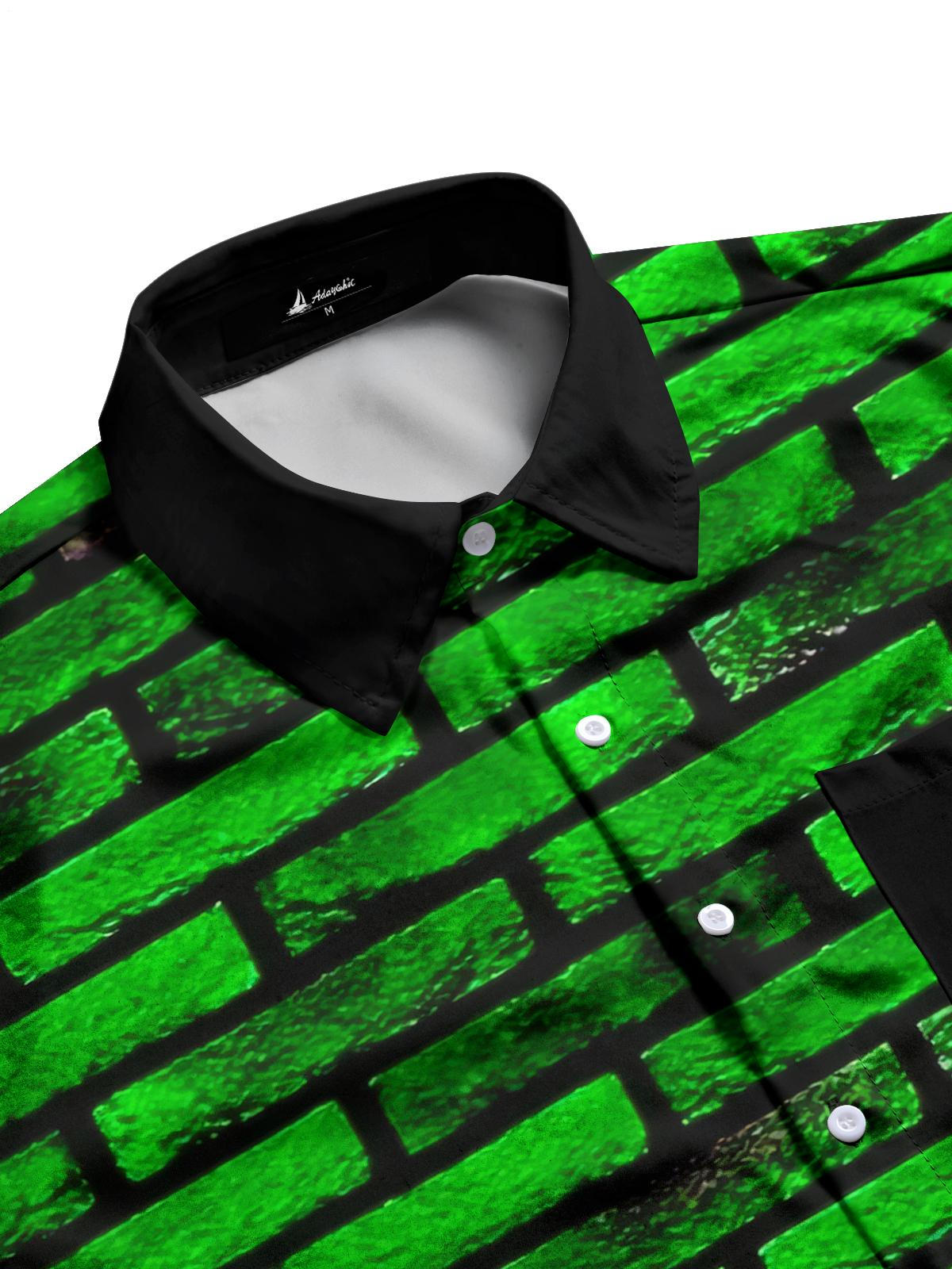 Geometric Print Men's Pocket Short Sleeve Shirts