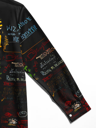 Men's full sleeve graphic LS shirt close-up pocket stitching detail