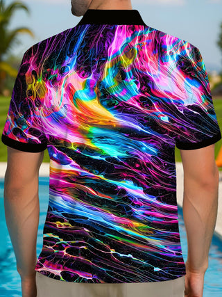 men's geometric print shirt back view