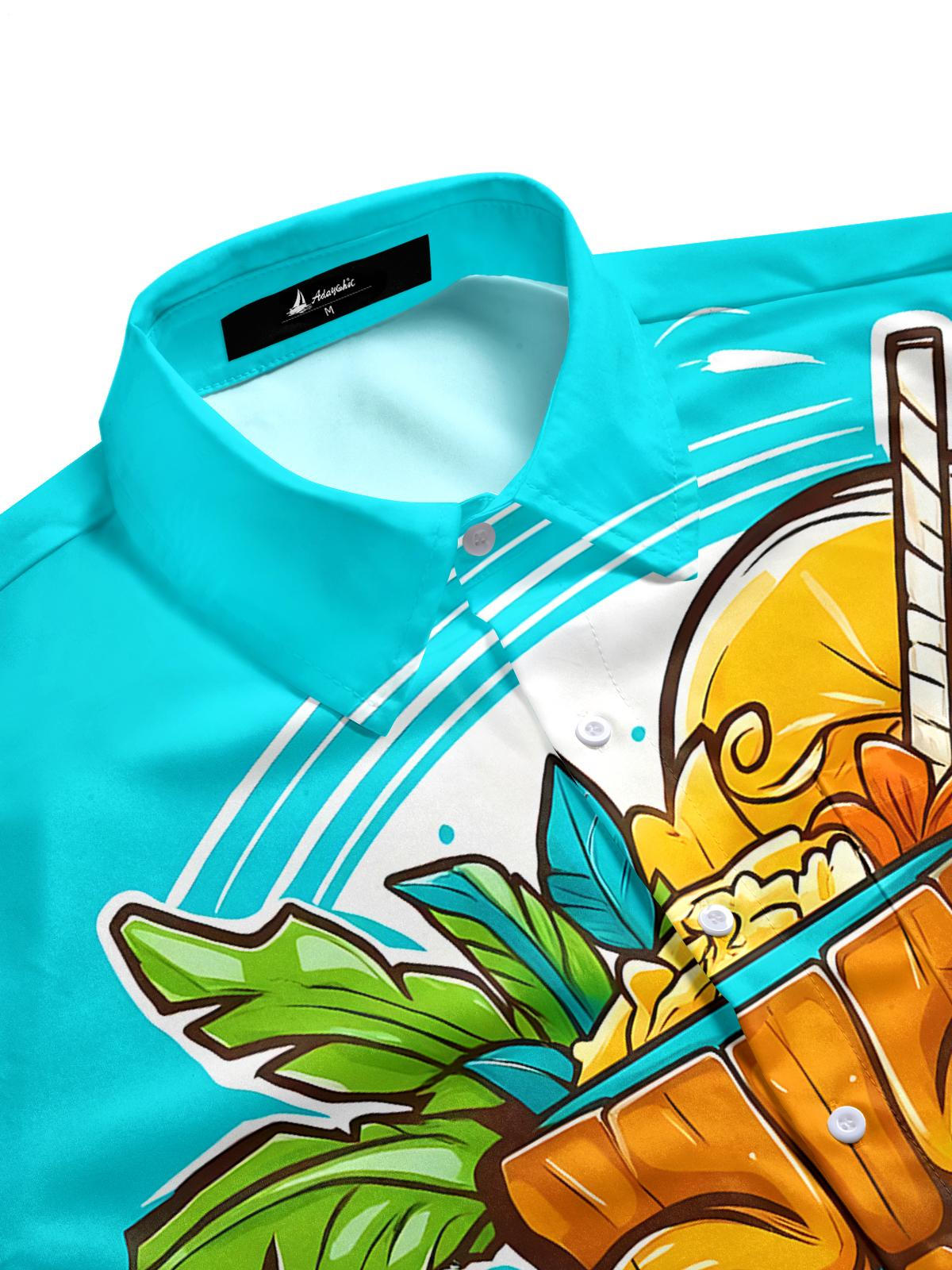 Hawaiian Tiki Men's Pocket Short Sleeve Shirts