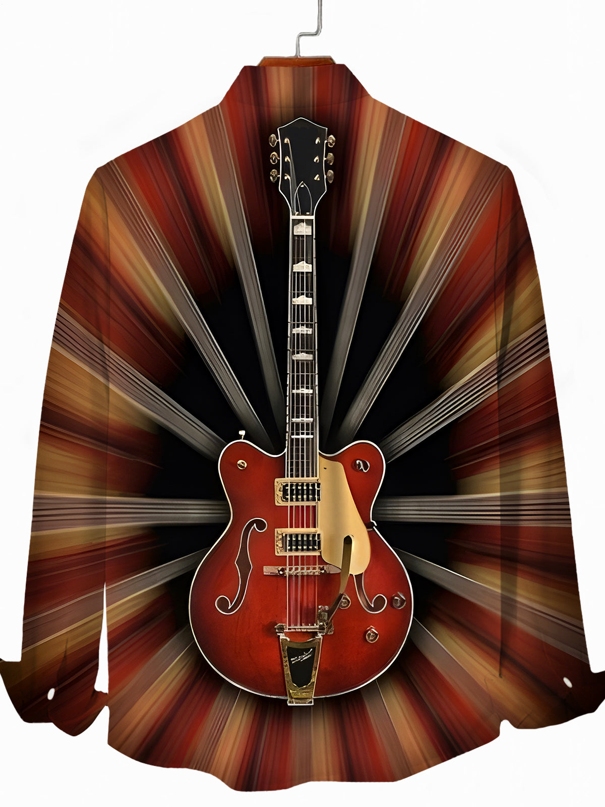 Guitar Men's Pocket Long Sleeve Shirts