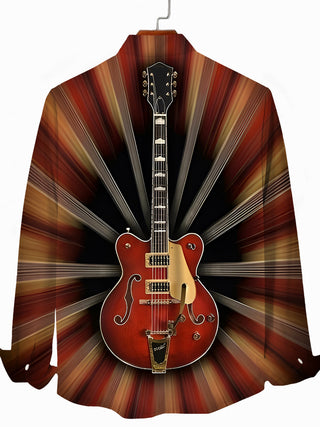 men's music print shirt back view