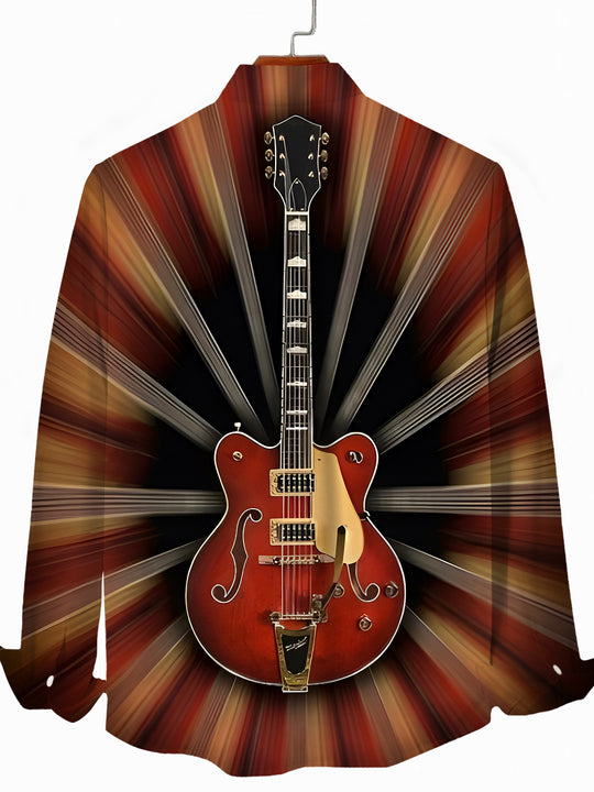 men's music print shirt back view