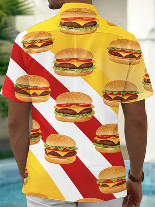 Men's solid pocket short sleeve shirt back view